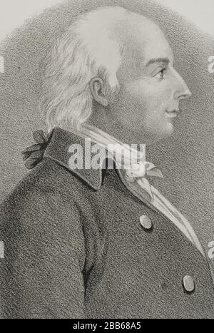 José Nicolas de Azara (1730-1804). Spanischer Politiker und Diplomat. Hochformat, Detail. Abbildung von Llanta. Die Lithographie. Cronica General de España, Historia Ilustrada y Descriptiva de sus Provincias. Aragon, Im Jahr 1866. Stockfoto