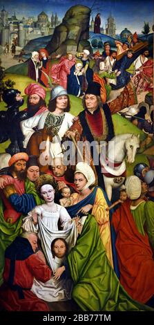 Heilige Veronica und eine Rittergruppe 1477 - 1478 Derick Baegert 1440 1515 Wesel Deutschland Stockfoto