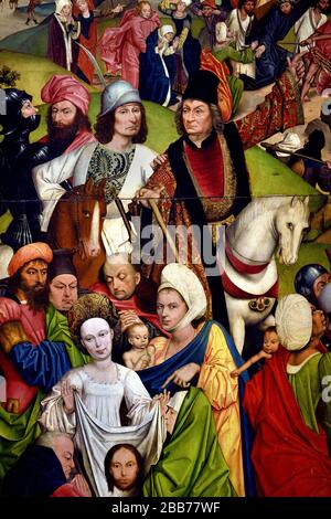 Heilige Veronica und eine Rittergruppe 1477 - 1478 Derick Baegert 1440 1515 Wesel Deutschland Stockfoto