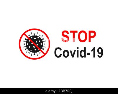 Symbol "Kovid 19 stoppen". Vektorgrafiken, flaches Design. Stock Vektor