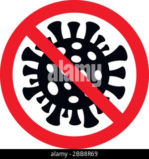 Symbol für Coronavirus. COVID-19-Symbol. Halten Sie das COVID-19-Schild an. Stock Vektor