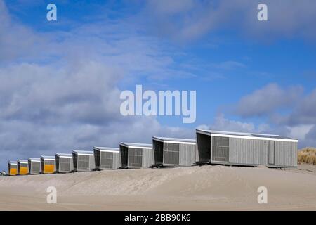 strandhäuser aus holz zu mieten in Kijkduin, den Haag, Holland Stockfoto