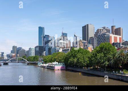 Central Business District von Princes Bridge, City Central, Melbourne, Victoria, Australien Stockfoto