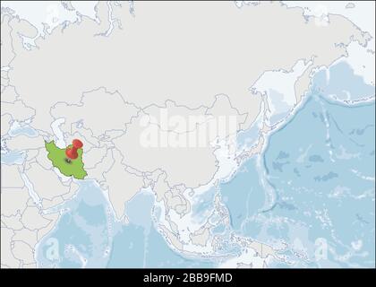 Islamische Republik Iran befindet sich auf der Asien-Karte Stock Vektor