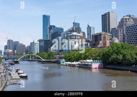 Central Business District von Princes Bridge, City Central, Melbourne, Victoria, Australien Stockfoto