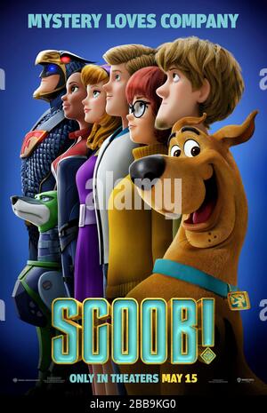 Scoob! (2020) unter der Regie von Tony Cervone und mit Frank Welker, Mckenna Grace, Mark Wahlberg und Zac Efron in den Hauptrollen. Scooby nimmt seine größte Herausforderung an, um Cerberus, den Geisterhund, zu stoppen, der die Dogpokalypse entfesselt! Stockfoto