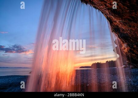 Sandcut Falls, Sandcut Regional Park, Shirley, Vancouver Island, BC Canada Stockfoto