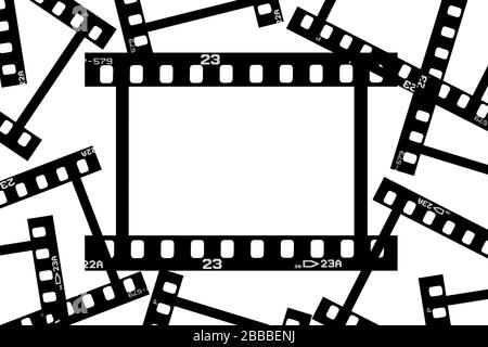 Fotografischer 35-mm-Filmstreifen isoliert auf weißem Hintergrund Stockfoto