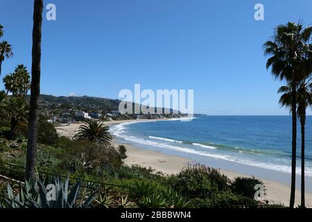 Die Küste in Laguna Beach California, einem tropischen Paradies Stockfoto