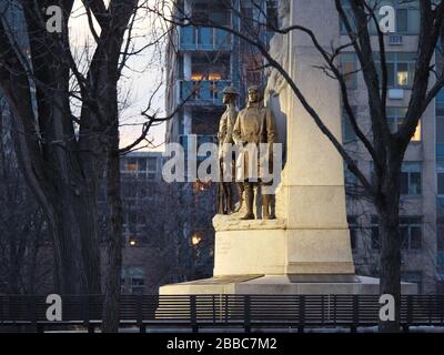 "Peace Triumpant", Memoral im Scoville Park im ersten Weltkrieg. Oak Park, Illinois. Stockfoto