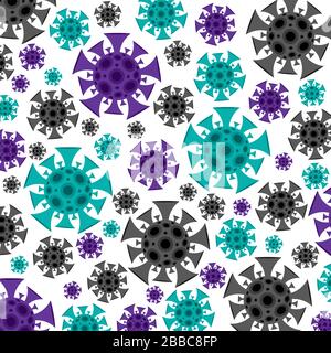 Coronavirus, Kovid-19, 2019-ncov Wuhan Virus-Hintergrund im Vektorformat. Stock Vektor