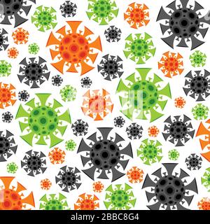 Coronavirus, Kovid-19, 2019-ncov Wuhan Virus-Hintergrund im Vektorformat. Stock Vektor