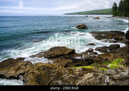 Sombrio Beach, Juan de Fuca Trail, in der Nähe von Port Renfrew, Vancouver Island, BC Canada Stockfoto