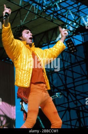 The Rolling Stones (Mick Jagger) traten im JFK Stadium in Philadelphia, PA, auf. September 1981. Kredit: Scott Weiner / MediaPunch Stockfoto