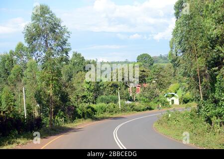 Straßenfahrt im Südwesten Äthiopiens. Stockfoto