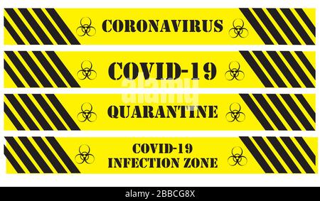 Covid 19 Vektor-Warnschilder Stock Vektor