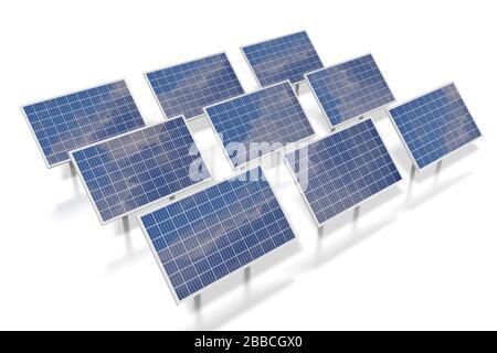 Solarpaneele Konzept - 3D-Darstellung Stockfoto