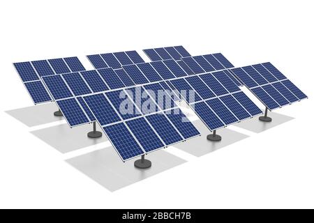 Solarpaneele Konzept - 3D-Darstellung Stockfoto