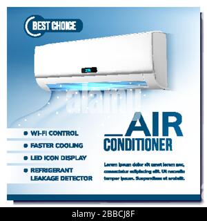 Air Conditioner System Advertising Poster Vector Stock Vektor