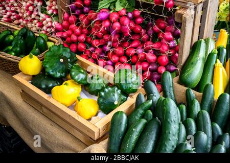 Salt Spring Island Summer Market, Gulf Islands, BC, Kanada Stockfoto