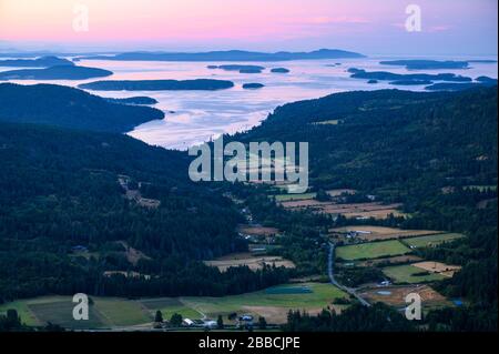 Blick vom Mount Maxwell, Salt Spring Island, Gulf Islands, BC, Kanada Stockfoto