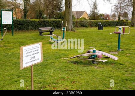 Coronavirus sperrt die Spielfelder Swaffham, Norfolk, Großbritannien Stockfoto