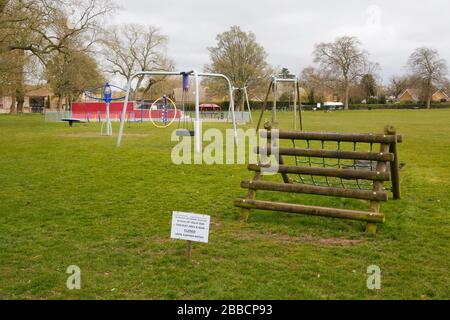 Coronavirus sperrt die Spielfelder Swaffham, Norfolk, Großbritannien Stockfoto