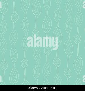 Aquablau türkis abstrakter, nahtloser Vektorhintergrund. Organische vertikale Linien und Formen nahtloses Muster. Moderne Teal Mod Art Stock Vektor