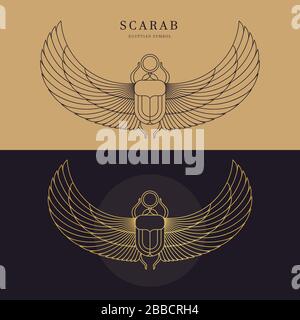 Zwei lineare Abbildungen auf hellem und dunklem Hintergrund Stock Vektor