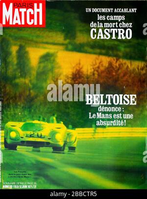 FrontPage des französischen Nachrichten- und Volksmagazins Paris-Match, Nr. 1153, französischer Automobilrennpilot Jean-Pierre Beltoise, 1971, Frankreich Stockfoto