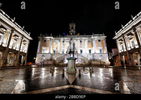 Bronze-Kapitol-Skulptur von Marcus Aurelius zu Pferd Stockfoto