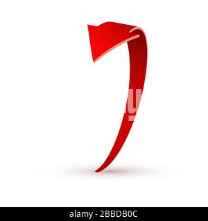 Realistischer roter, wirbelnde Pfeil. Vektorgrafiken auf weißem Hintergrund Stock Vektor