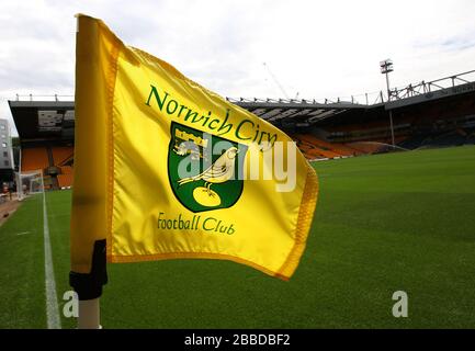 Eckfahne an der Carrow Road von Norwich City Stockfoto