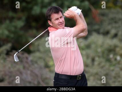 Englands Nick Faldo während des vierten Tages der Open Championship 2013 im Muirfield Golf Club, East Lothian Stockfoto