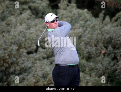 David Duval aus den USA während des dritten Übungstages für die Open Championship 2013 im Muirfield Golf Club, East Lothian Stockfoto