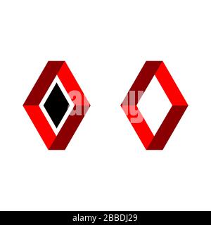 Design Mit Roter Rautenlogo Und Zeichenvorlage. Vektor EPS 10. Stockfoto