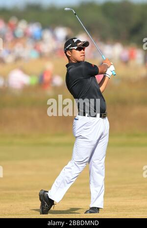 Japans Hideki Matsuyama während des dritten Tages der Open Championship 2013 im Muirfield Golf Club, East Lothian Stockfoto