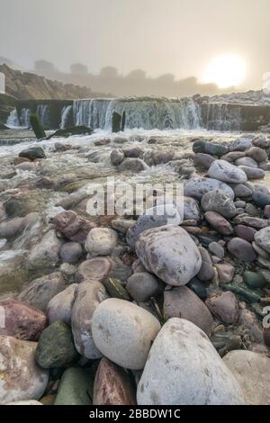 Bryn Dulas Fluss Llanddulas zwischen Colwyn Bay und Abergele an der Nordwales-Küste Stockfoto