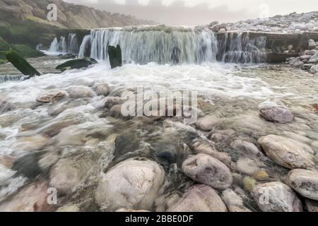 Bryn Dulas Fluss Llanddulas zwischen Colwyn Bay und Abergele an der Nordwales-Küste Stockfoto