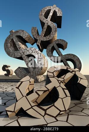 Wirtschaftlicher Absturz Stockfoto