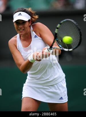 Spaniens Garbine Muguruza im Einsatz gegen die britische Anne Keothavong Stockfoto