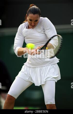 Serbiens Jelena Jankovic im Einsatz gegen Landsfrau Vesna Dolonc Stockfoto