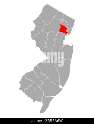 Karte von Essex in New Jersey Stockfoto
