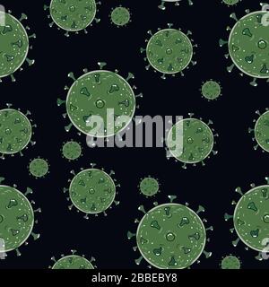 Coronavirus Quarantäne-Vektor-Hintergrund mit Kovid-19-Virus. Stock Vektor