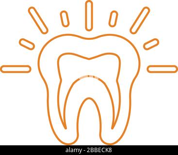 Gut organisierte und vollständig editierbare Zahnschmerzsymbole, Zahnproblemsymbol für Vektormaterial und viele andere Zwecke. Stock Vektor