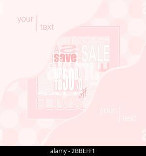 Vektorgrafiken für Sonderverkauf sparen Sie bis zu 50 Stück. Setzen Sie Ihren Text und Ihr Logo ein. Stock Vektor