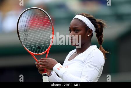 US-Amerikanerin Sloane Stephens im Einsatz gegen Frankreichs Marion Bartoli Stockfoto