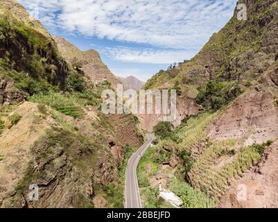 Berge auf der Insel Santo Antao, Cabo Verde Stockfoto