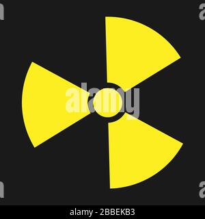Symbol für Radioaktivität. Radioaktives Material, Gefahr oder Risiko. Einfaches flaches Design, isoliert auf weißem Hintergrund. Abbildung des Lagerbestands Stock Vektor