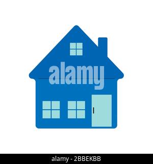 Farbsymbol des Hauses. Umriss isoliert auf weißem Hintergrund. Einfache Abbildung mit flachem Material. Stock Vektor